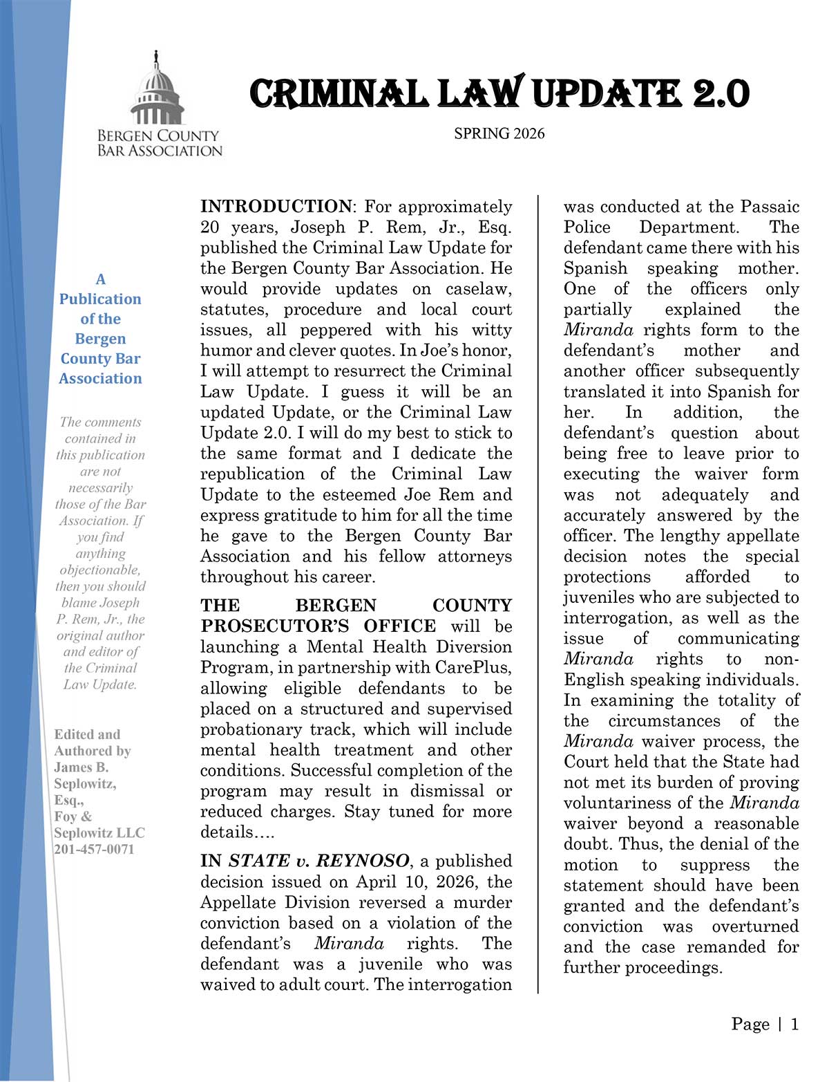 CRIMINAL LAW UPDATE 2.0